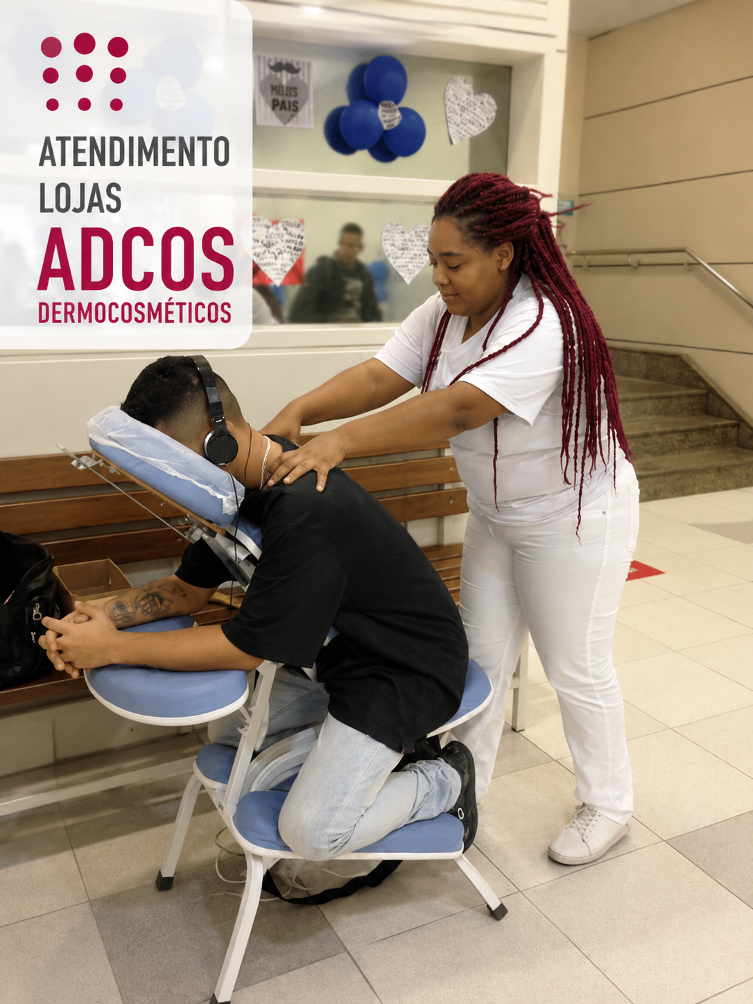 Adcos lojas Rio de Janeiro — massagem in company